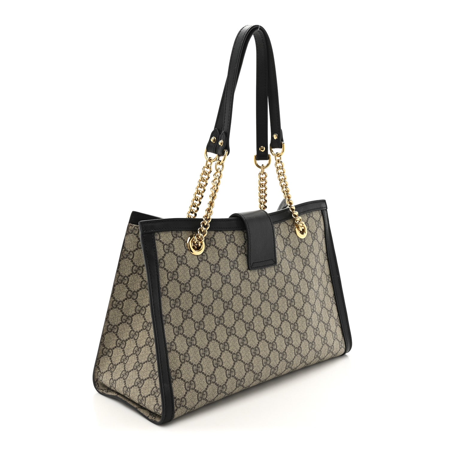 Gucci GG Supreme Monogram Medium Padlock Tote Black 3 of 14