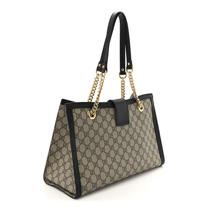 Gucci GG Supreme Monogram Medium Padlock Tote Black 3 of 14