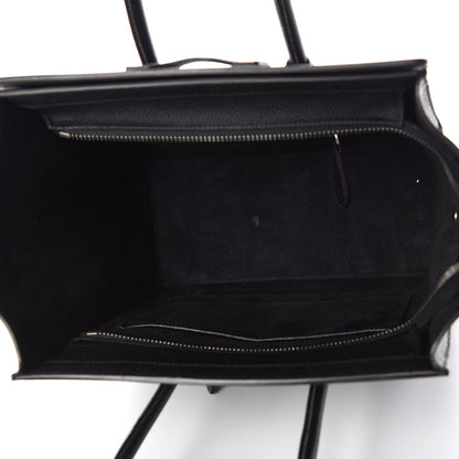 Celine Drummed Calfskin Micro Luggage Black 5 of 11