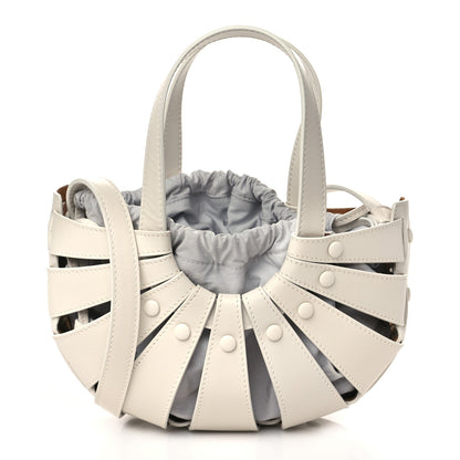 Bottega Veneta French Calfskin Small Shell White Frost 1 of 8