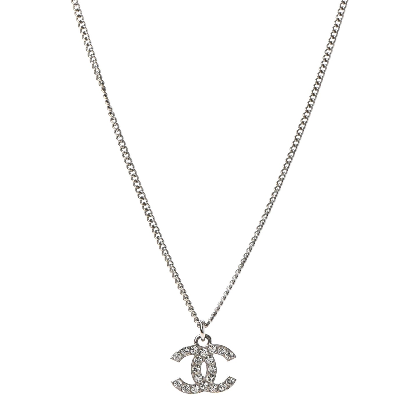 Crystal Timeless CC Necklace Silver
