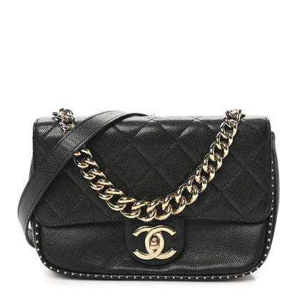 Chanel Caviar Quilted Small Studded Flap Black 1 of 10