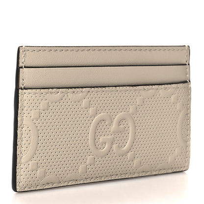 Gucci Calfskin GG Tennis Embossed Card Holder Mystic White 3 of 7