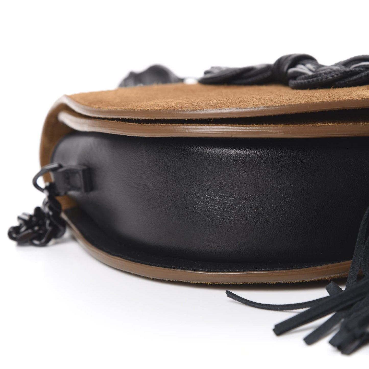 Suede Passementerie Chain Bag Brown