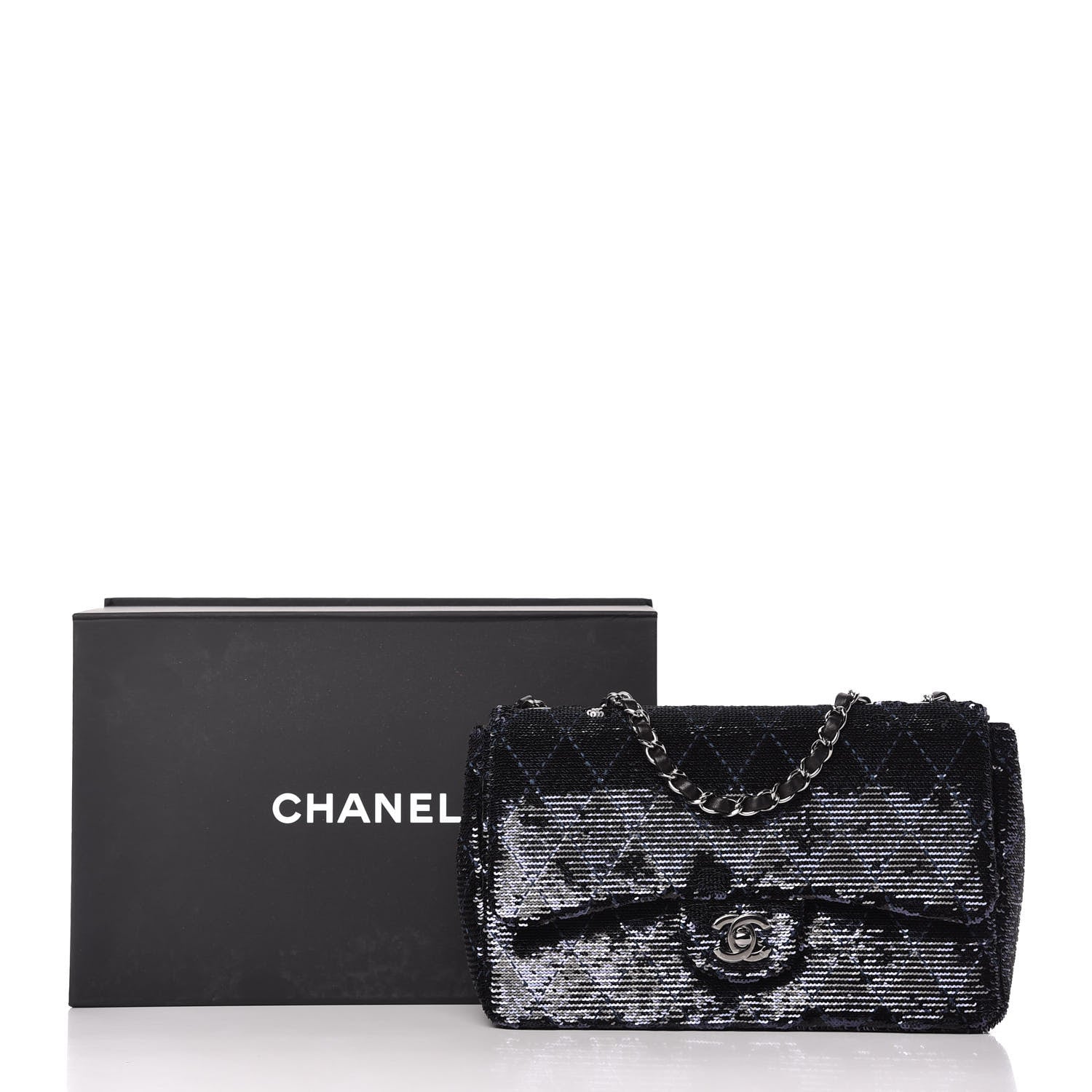 Chanel Sequin Quilted Medium Single Flap Blue 11 of 11