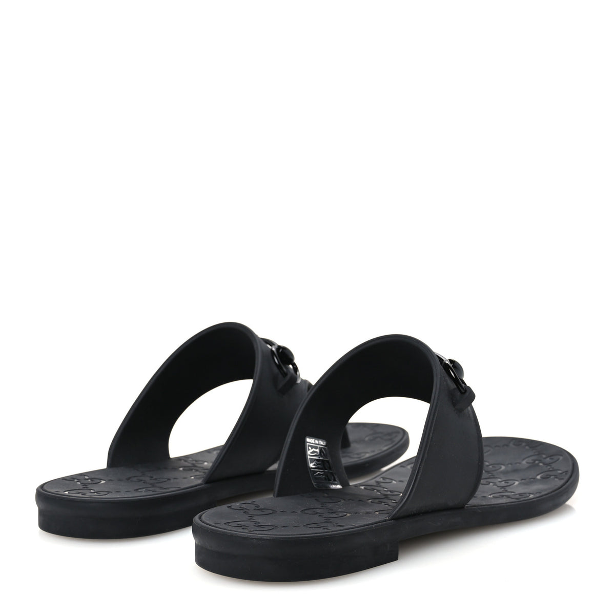 Rubber Womens Horsebit Thong Sandals 38 Black