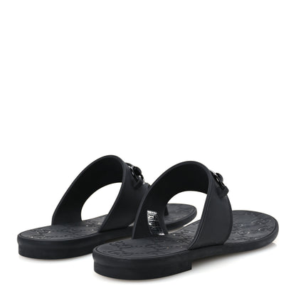 Gucci Rubber Womens Horsebit Thong Sandals 38 Black 5 of 9