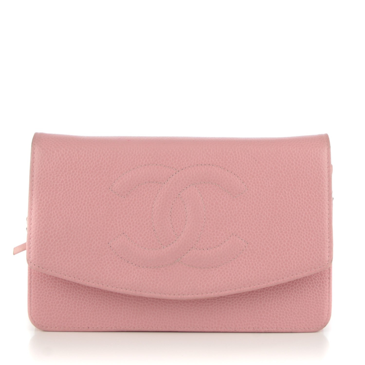 Chanel Caviar Timeless CC Wallet on Chain WOC Pink 1 of 12