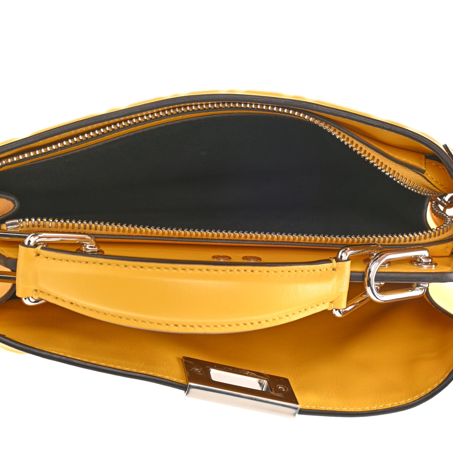 Fendi X SARAH COLEMAN Nappa FF Fish Eye Embossed Mini Peekaboo I SEE U Satchel Mimosa 5 of 10