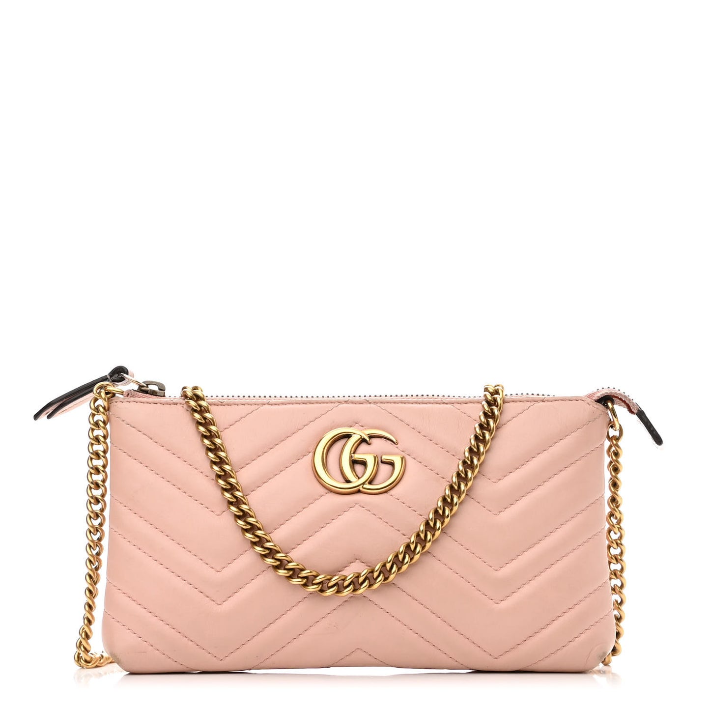 Calfskin Matelasse Mini GG Marmont Chain Bag Perfect Pink