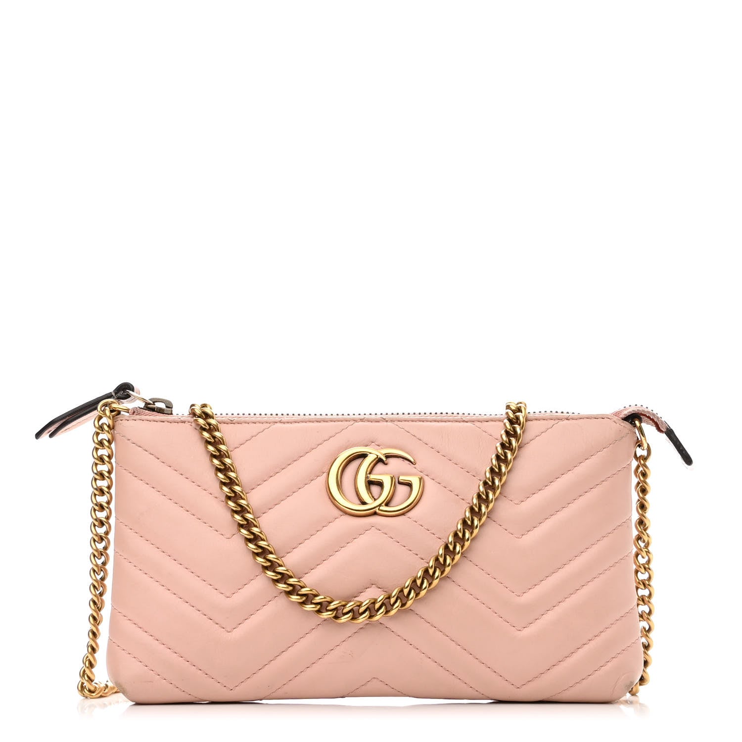 Gucci Calfskin Matelasse Mini GG Marmont Chain Bag Perfect Pink 1 of 14