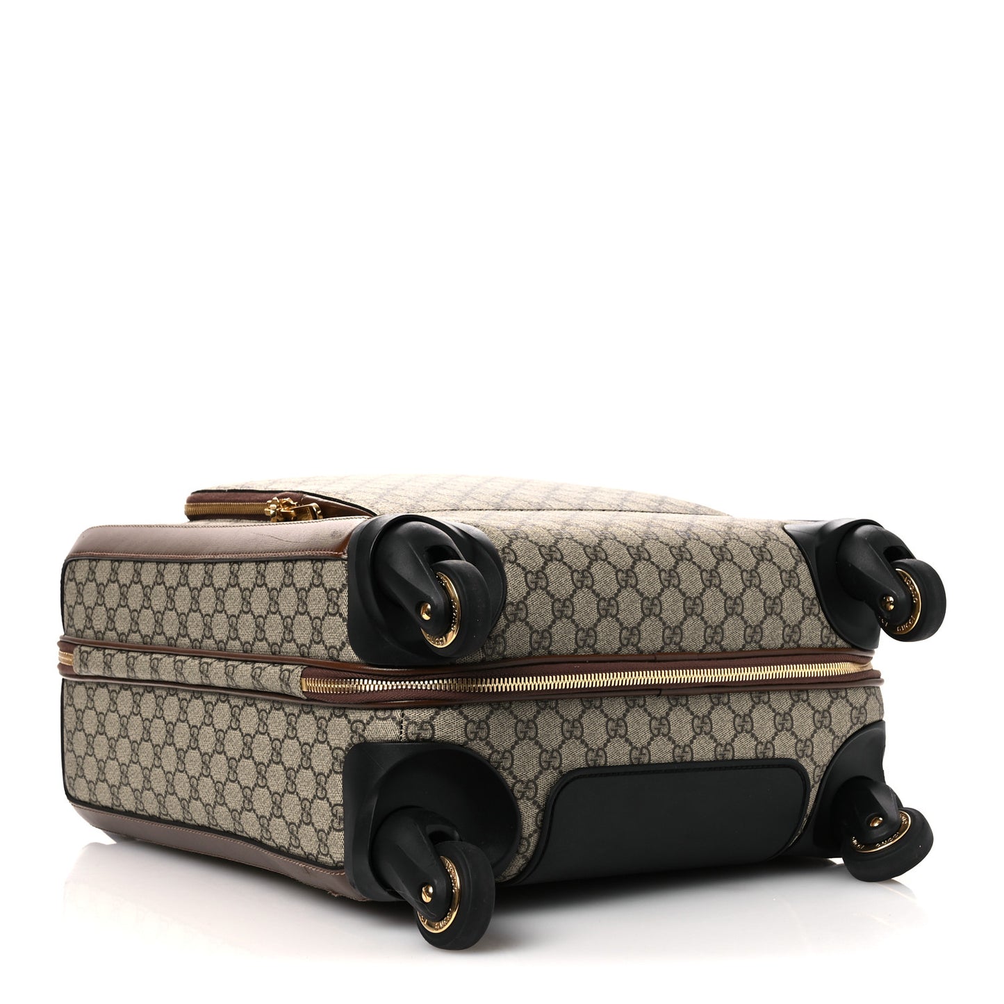 GG Supreme Monogram Azalea Calfskin Retro Interlocking G Small Savoy Cabin Trolley Beige Ebony Brown Sugar