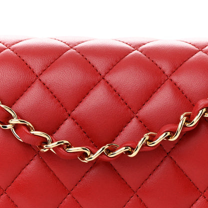 Chanel Lambskin Quilted Medium Double Flap Red 8 of 10