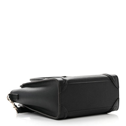 Celine Drummed Calfskin Nano Luggage Black 4 of 11