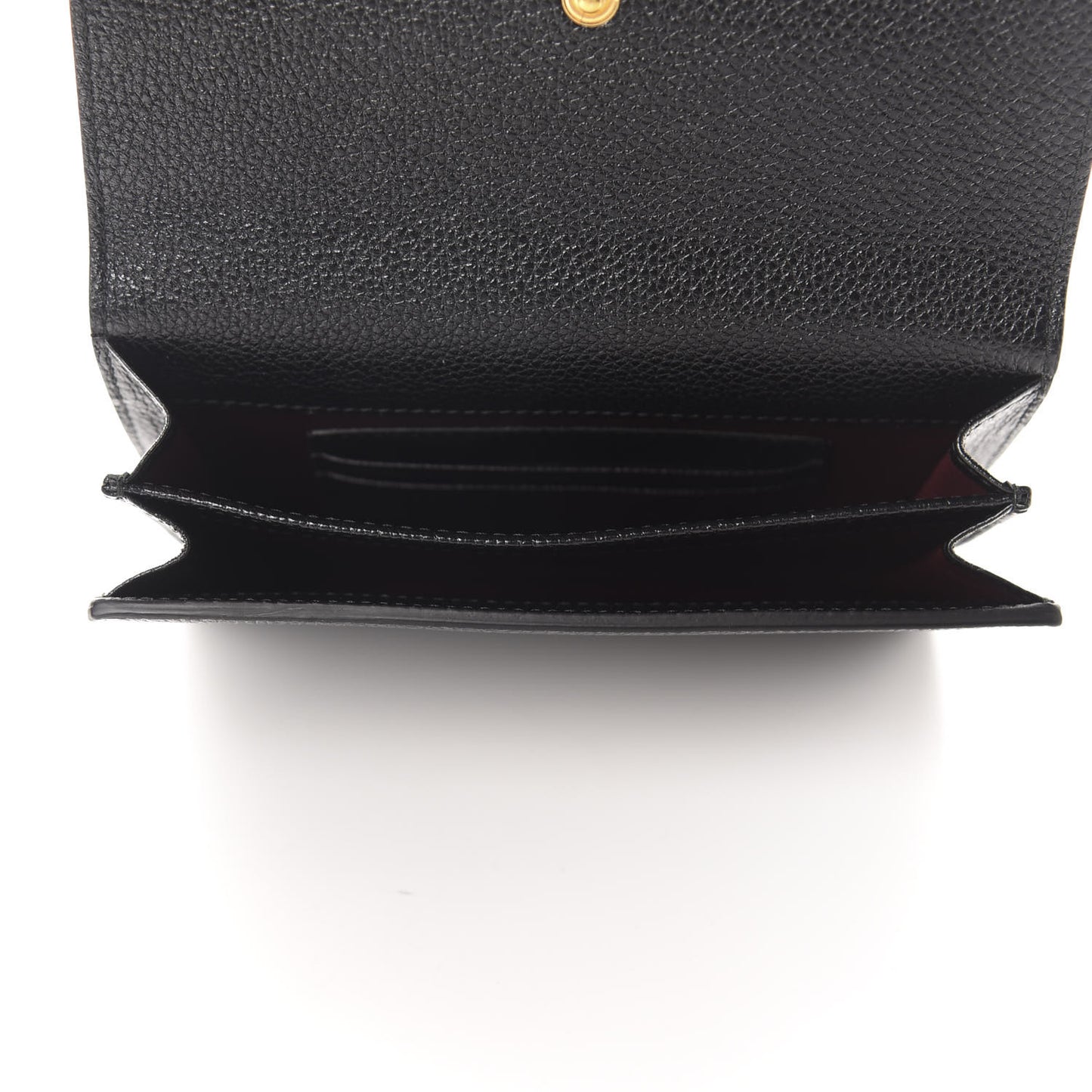 Grainy Calfskin Zumi Flap Card Case Black