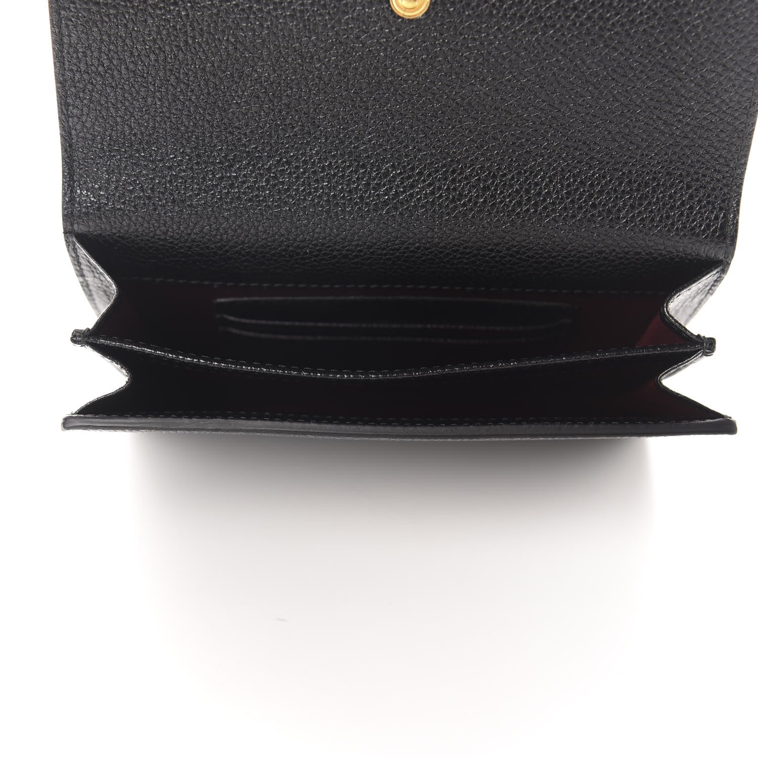 Gucci Grainy Calfskin Zumi Flap Card Case Black 5 of 8