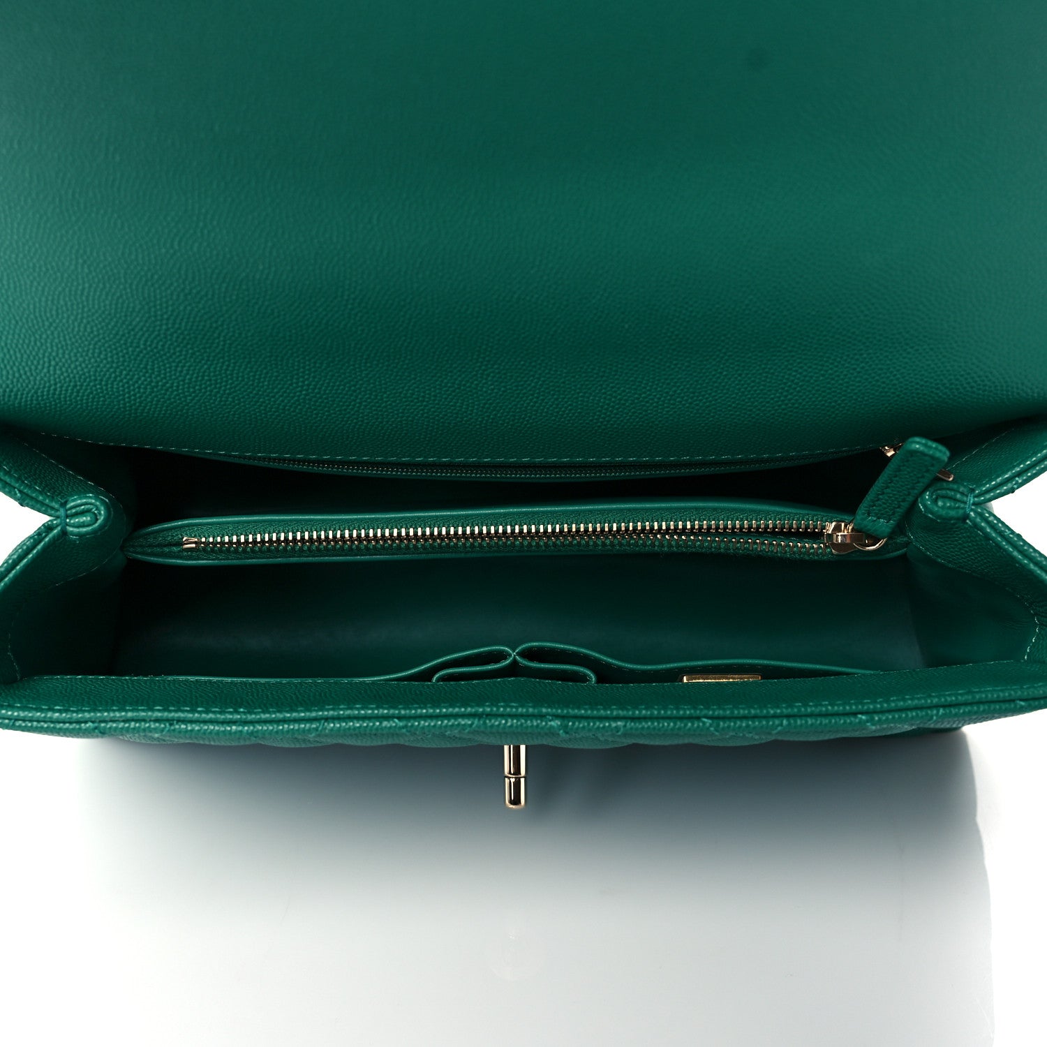 Chanel Caviar Quilted Small Coco Handle Flap Green 5 of 11