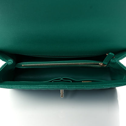 Chanel Caviar Quilted Small Coco Handle Flap Green 5 of 11