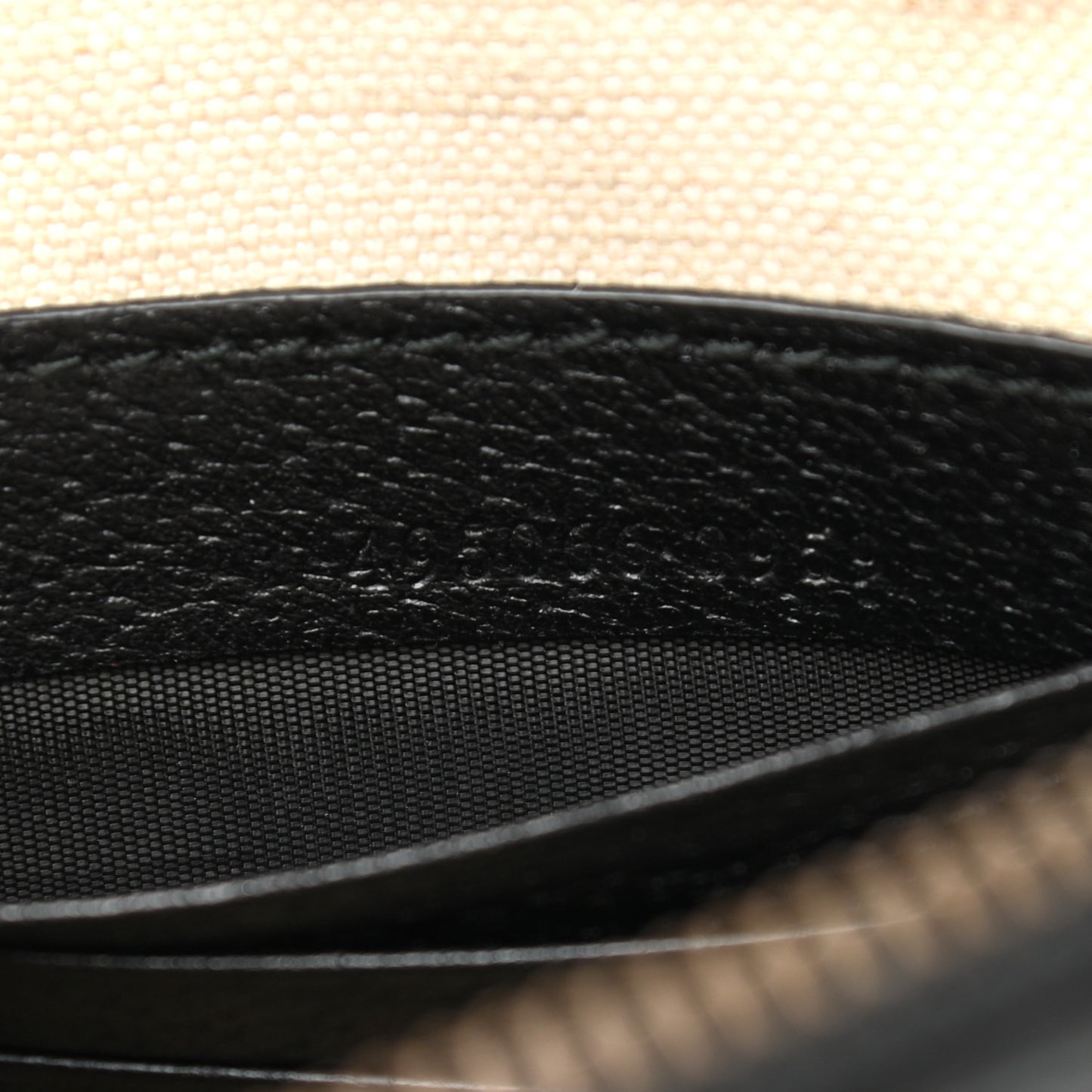 Dollar Calfskin Boar Effect Bee Star Zip Wristlet Pouch Black