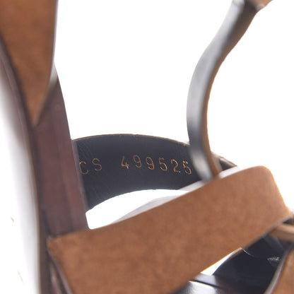 Saint Laurent Suede Tribute 105 Platform Sandals 38 Land 8 of 9