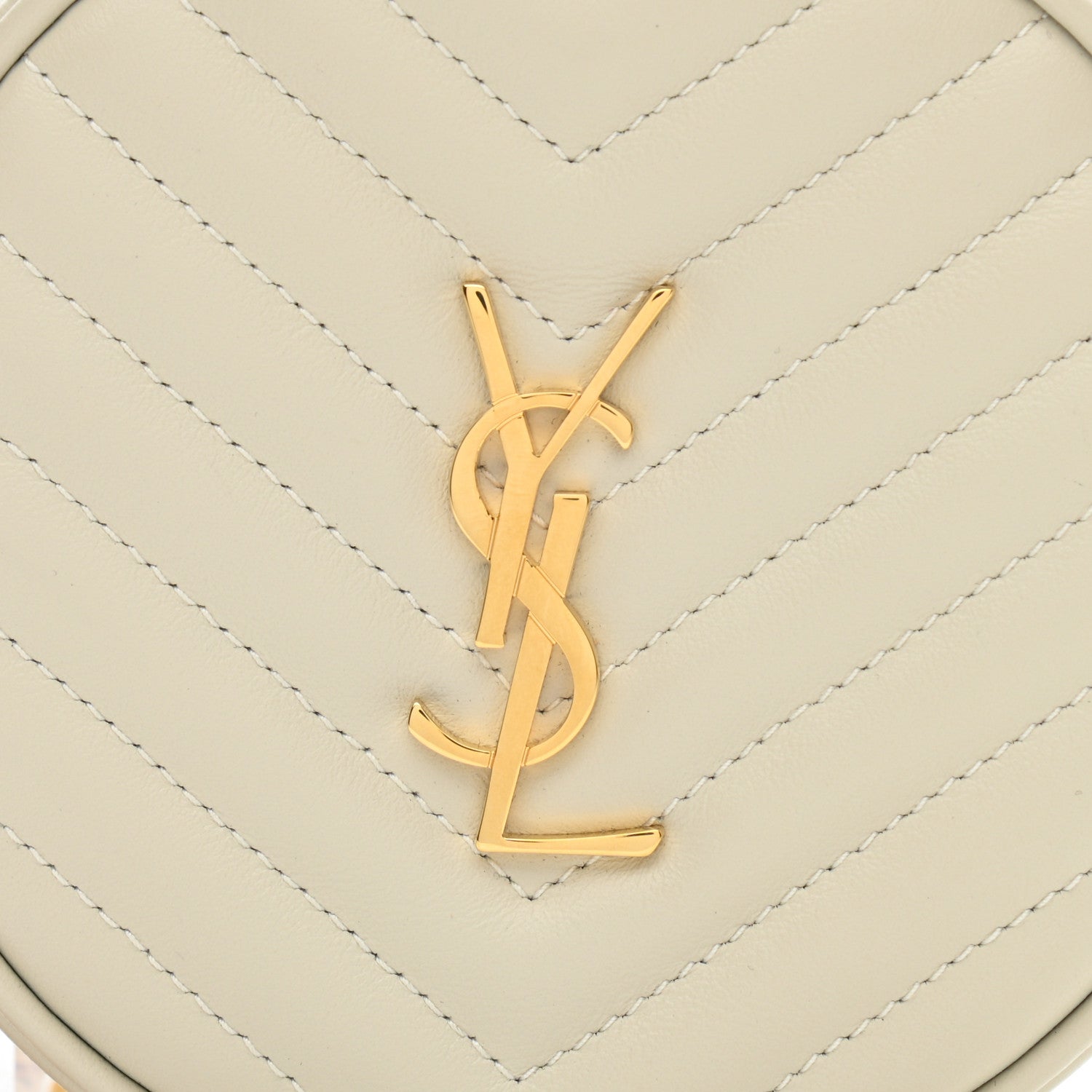 Saint Laurent Calfskin Matelasse Chevron Quilted Baby Round Vinyle Belt Bag Blanc Vintage 8 of 11