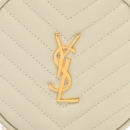Saint Laurent Calfskin Matelasse Chevron Quilted Baby Round Vinyle Belt Bag Blanc Vintage 8 of 11