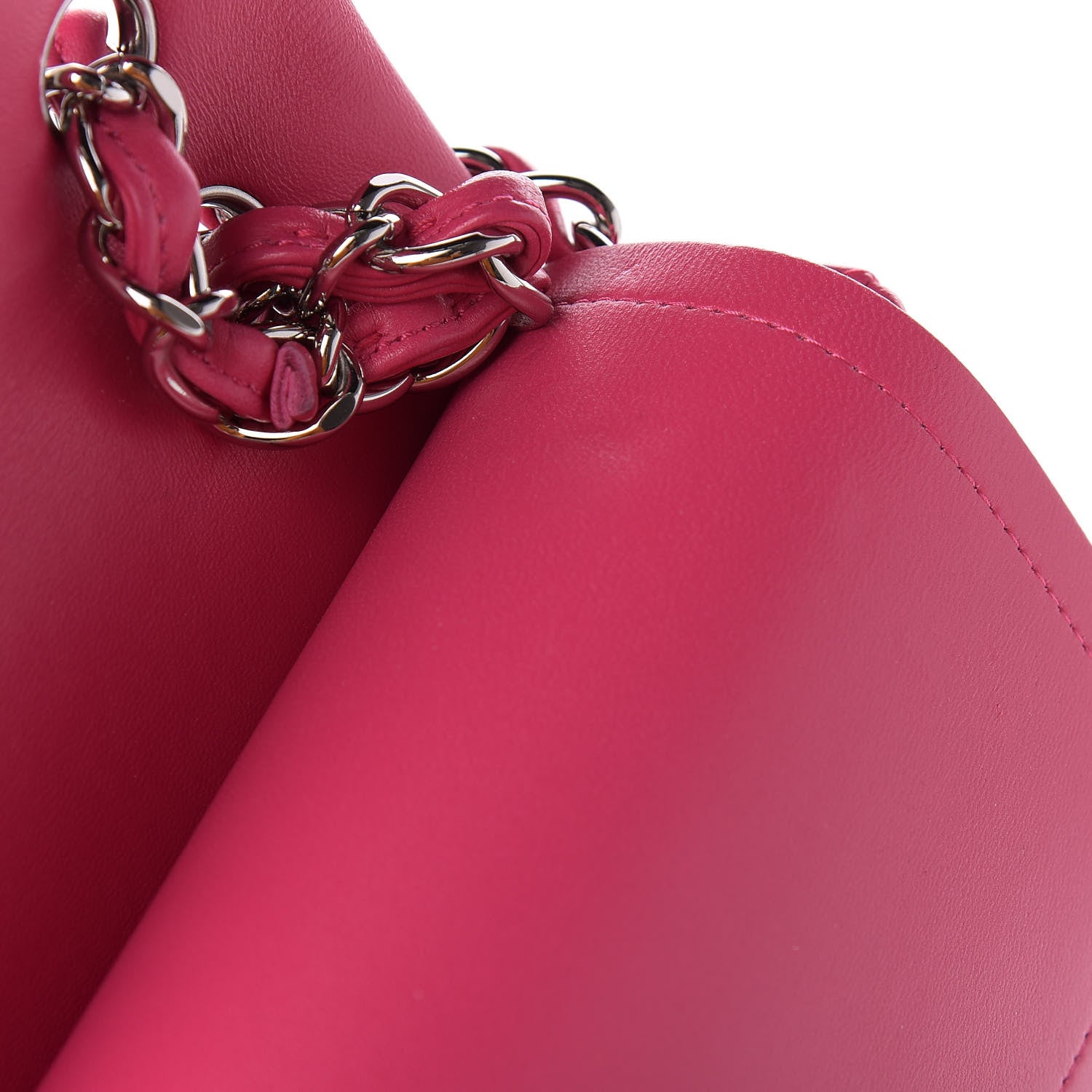 Chanel Lambskin Quilted Jumbo Double Flap Dark Pink 12 of 13