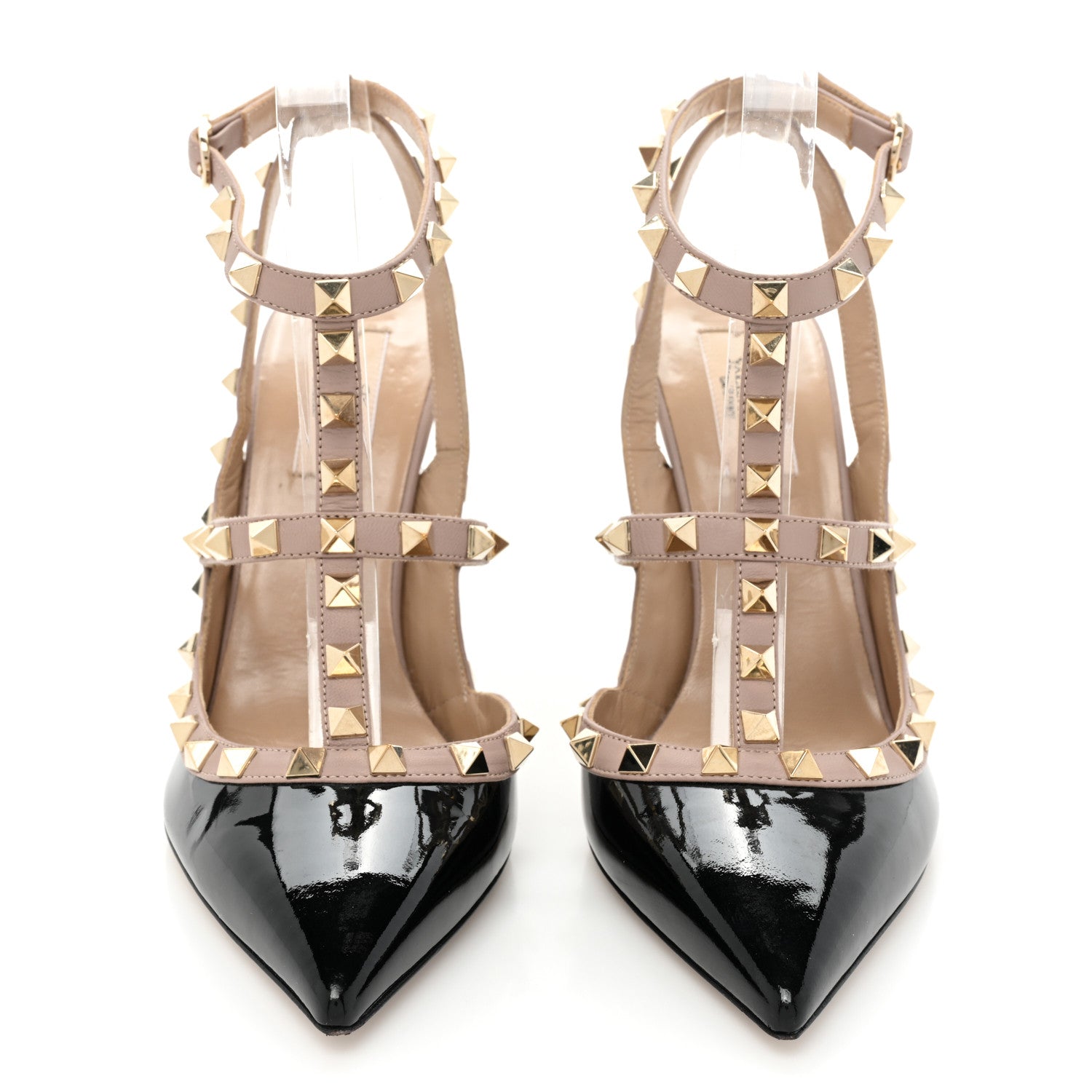 Valentino Garavani Patent Nappa Rockstud Ankle Strap 100mm Pumps 39 Black Poudre 2 of 10