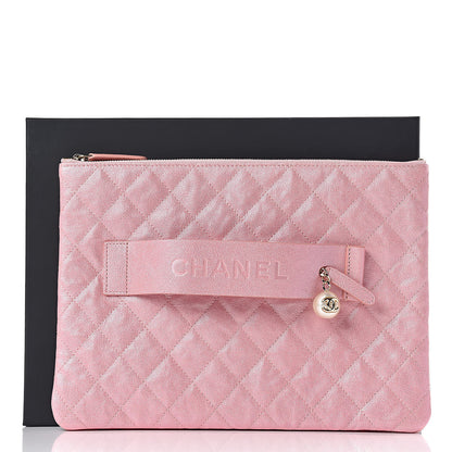 Chanel Iridescent Caviar Medium Night by the C Pouch Clutch Rose Pink 8 of 8