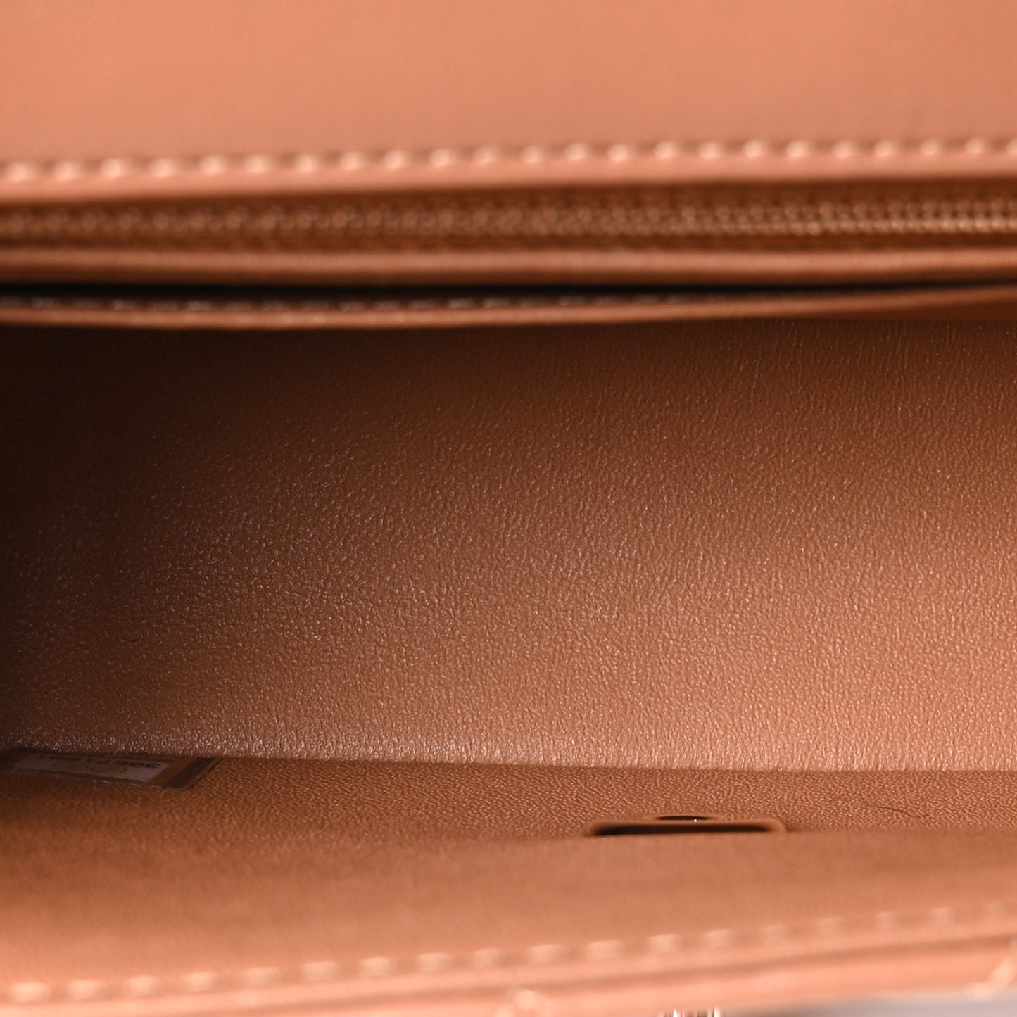 Lambskin Quilted Mini Rectangular Flap Brown