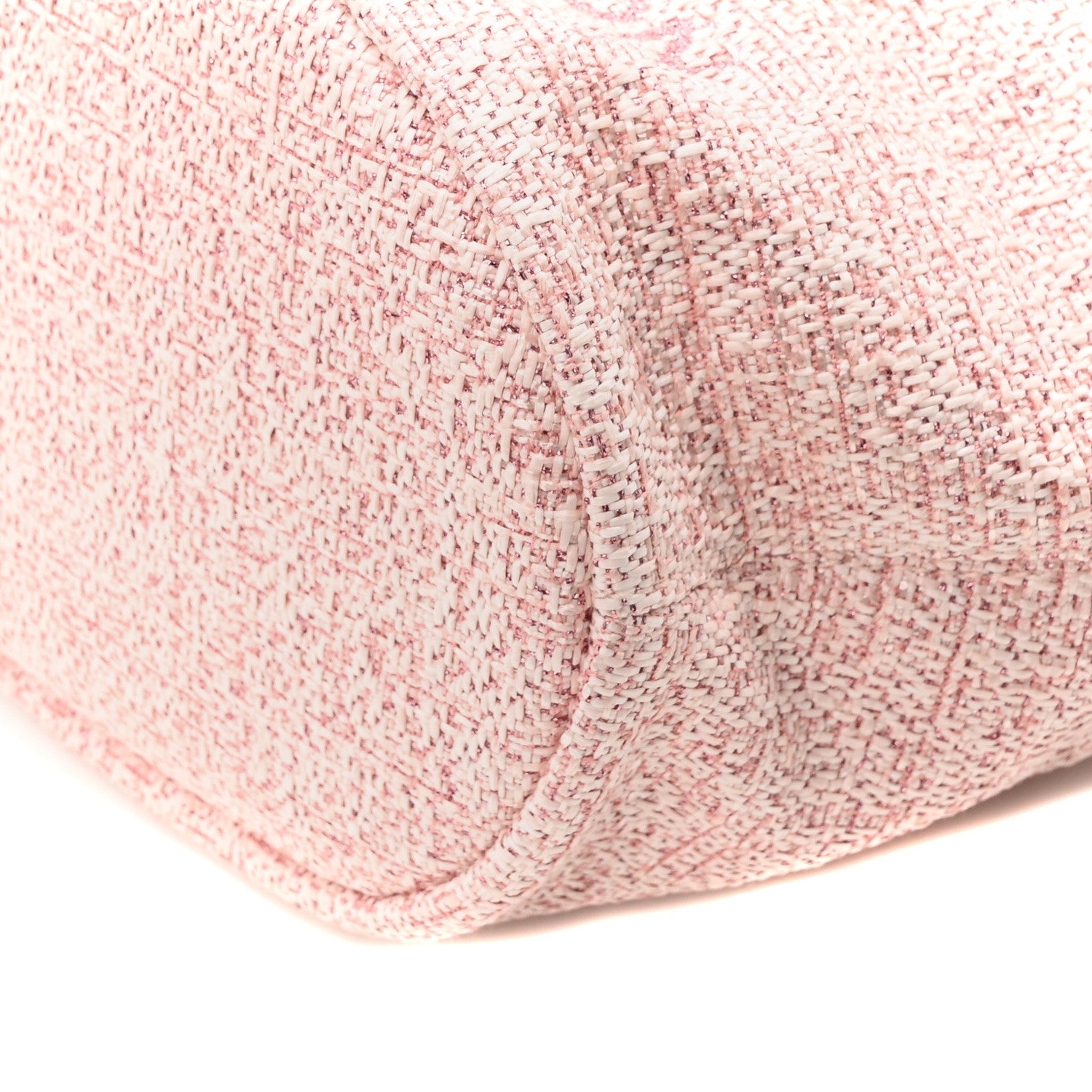 Chanel Lurex Boucle Deauville Drawstring Bucket Bag Pink 10 of 10
