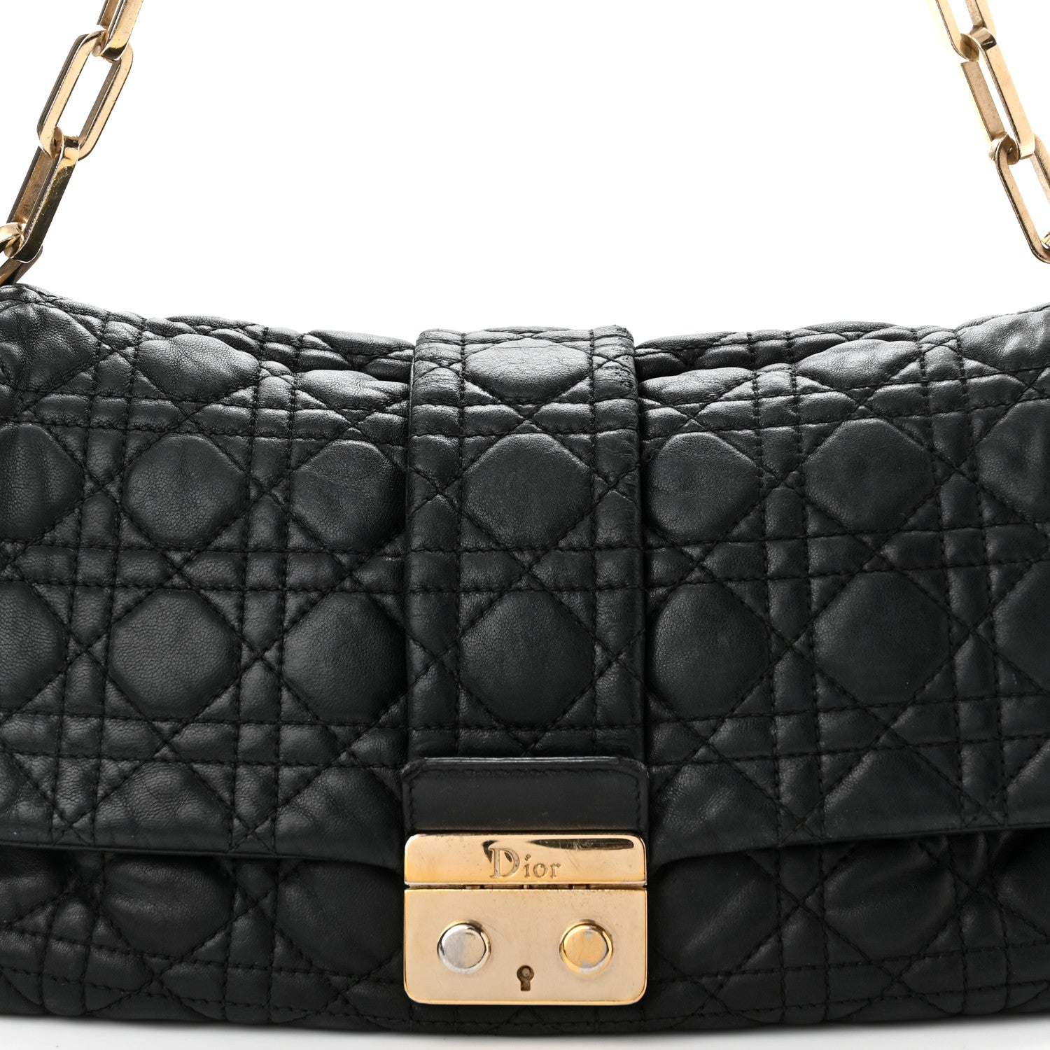 Christian Dior Lambskin Cannage Large New Lock Flap Black 7 of 9