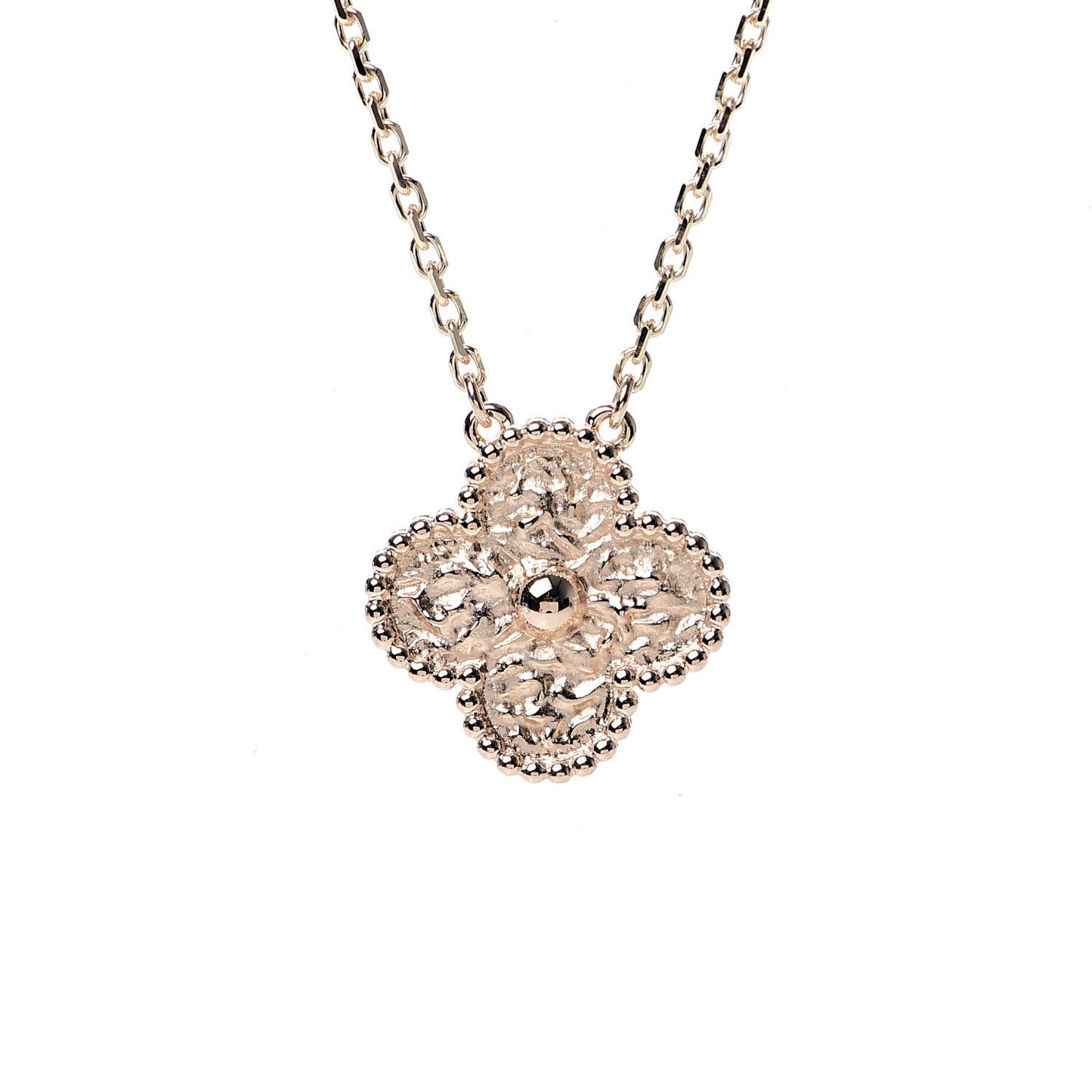 18K Rose Gold Vintage Alhambra Pendant Necklace