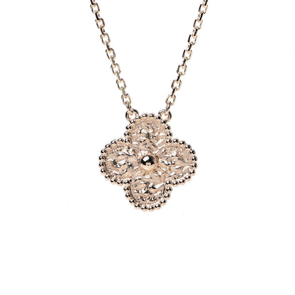 Van Cleef & Arpels 18K Rose Gold Vintage Alhambra Pendant Necklace 4 of 7
