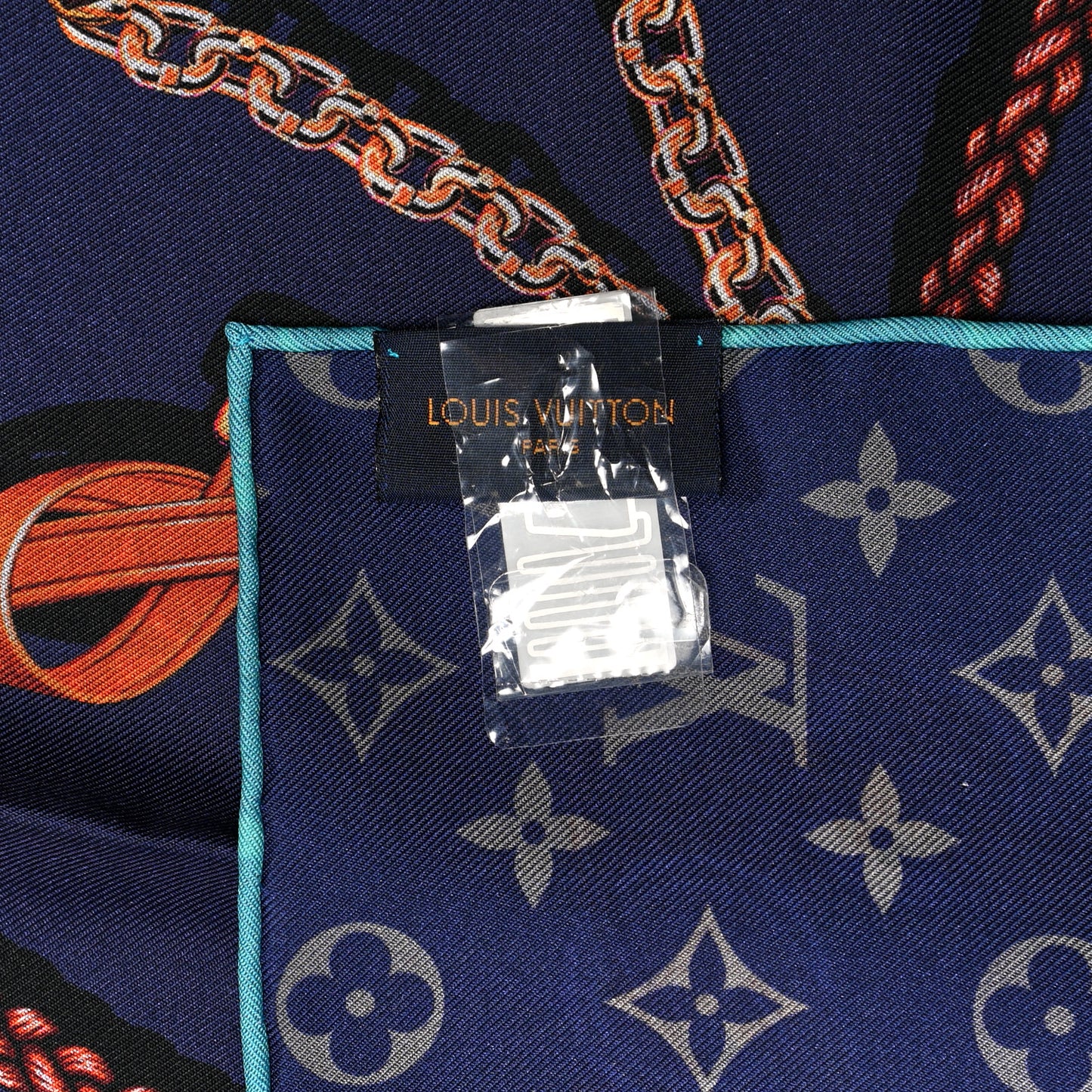 Silk Square Handle Me Scarf Bleu