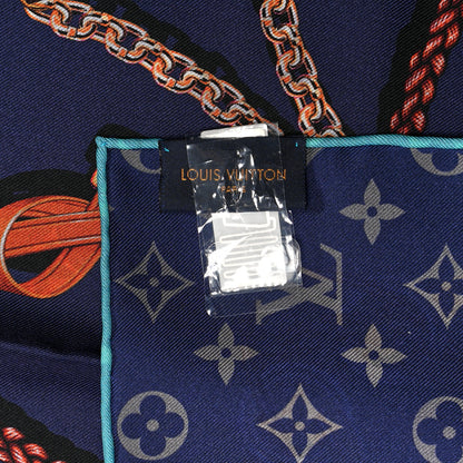 Louis Vuitton Silk Square Handle Me Scarf Bleu 5 of 5