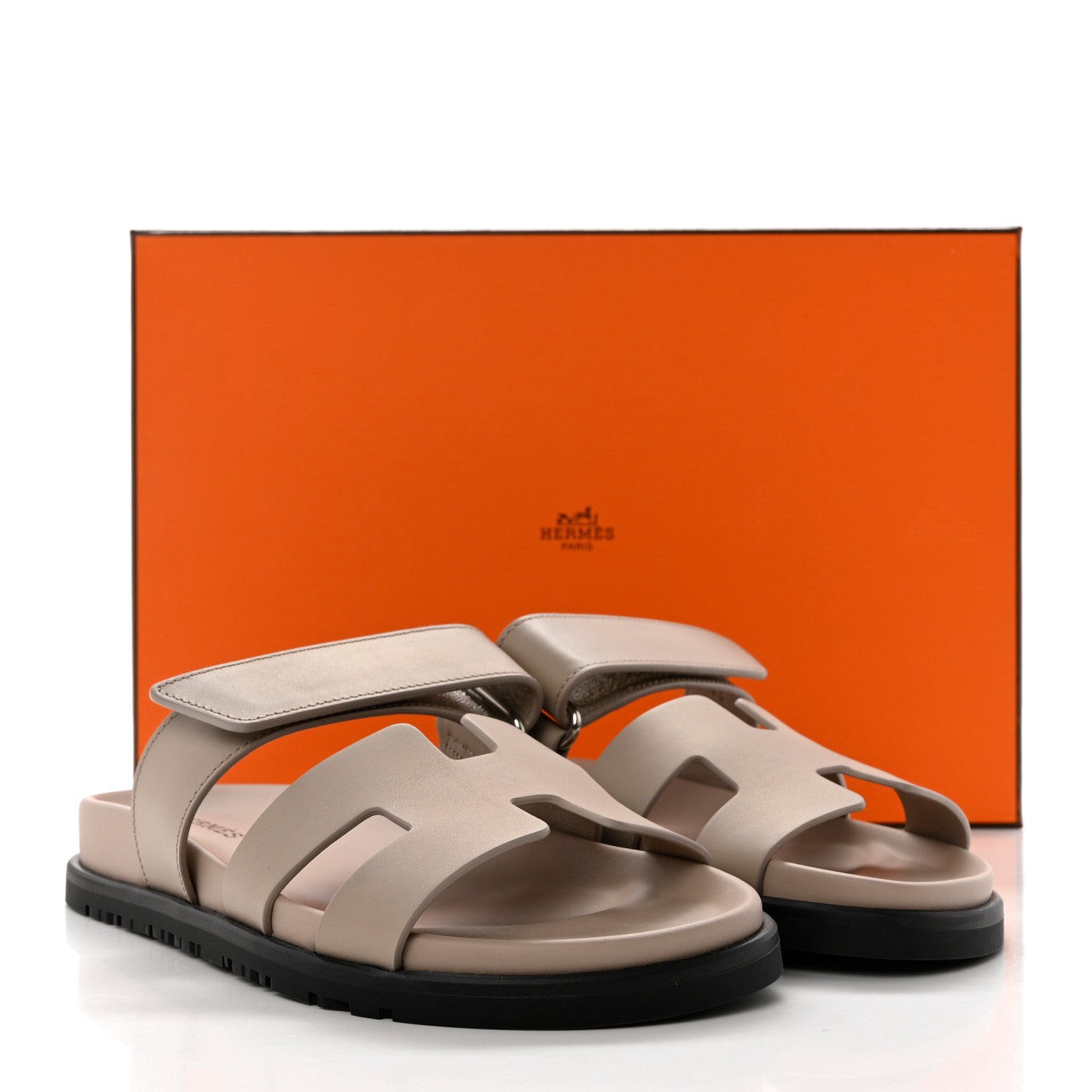 Hermes Calfskin Womens Chypre Sandals 35.5 Beige Mastic 9 of 9