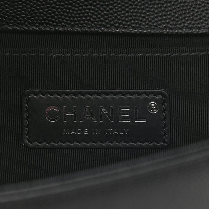 Chanel Caviar Chevron Quilted Small Boy Flap Black 6 of 9