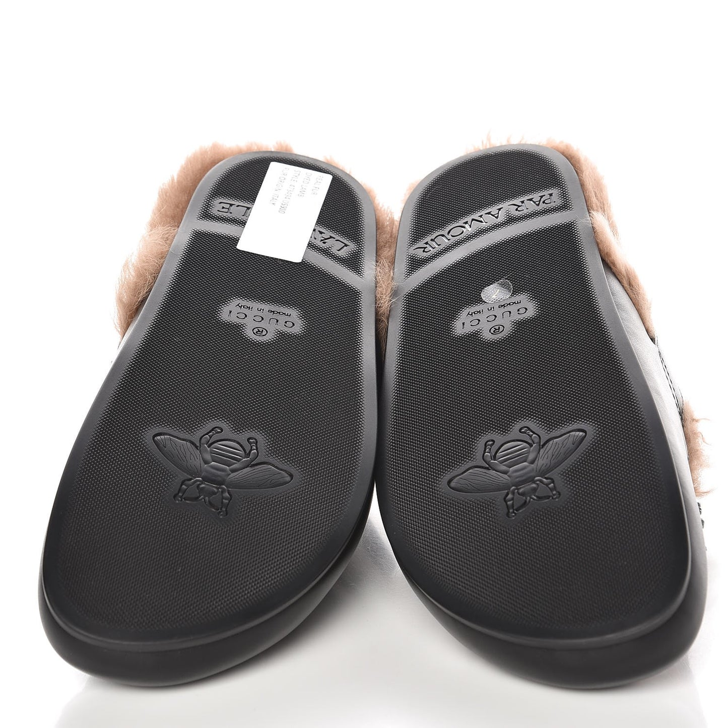 Calfskin Fur Angry Cat Mens Horsebit River Slingback Slippers 7 Black