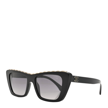 Chanel Acetate Butterfly Sunglasses 5540 Black 1 of 9