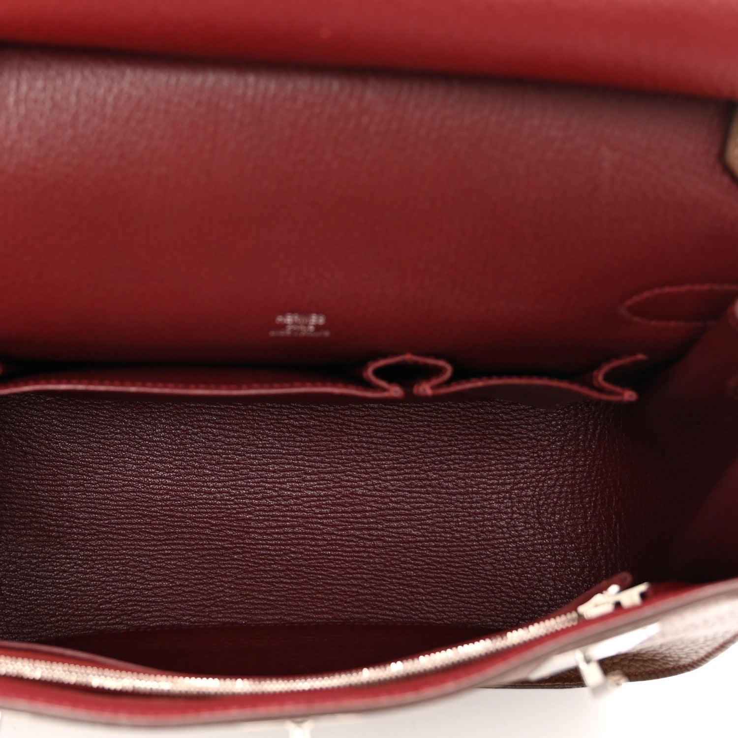 Hermes Taurillon Clemence Jypsiere 28 Marron D'Inde Rouge H 4 of 12
