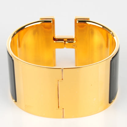 Hermes Enamel Extra Wide Clic Clac H Bracelet GM Black 3 of 7