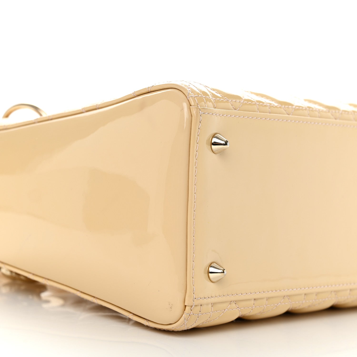 Christian Dior Patent Cannage Medium Lady Dior Beige 9 of 16