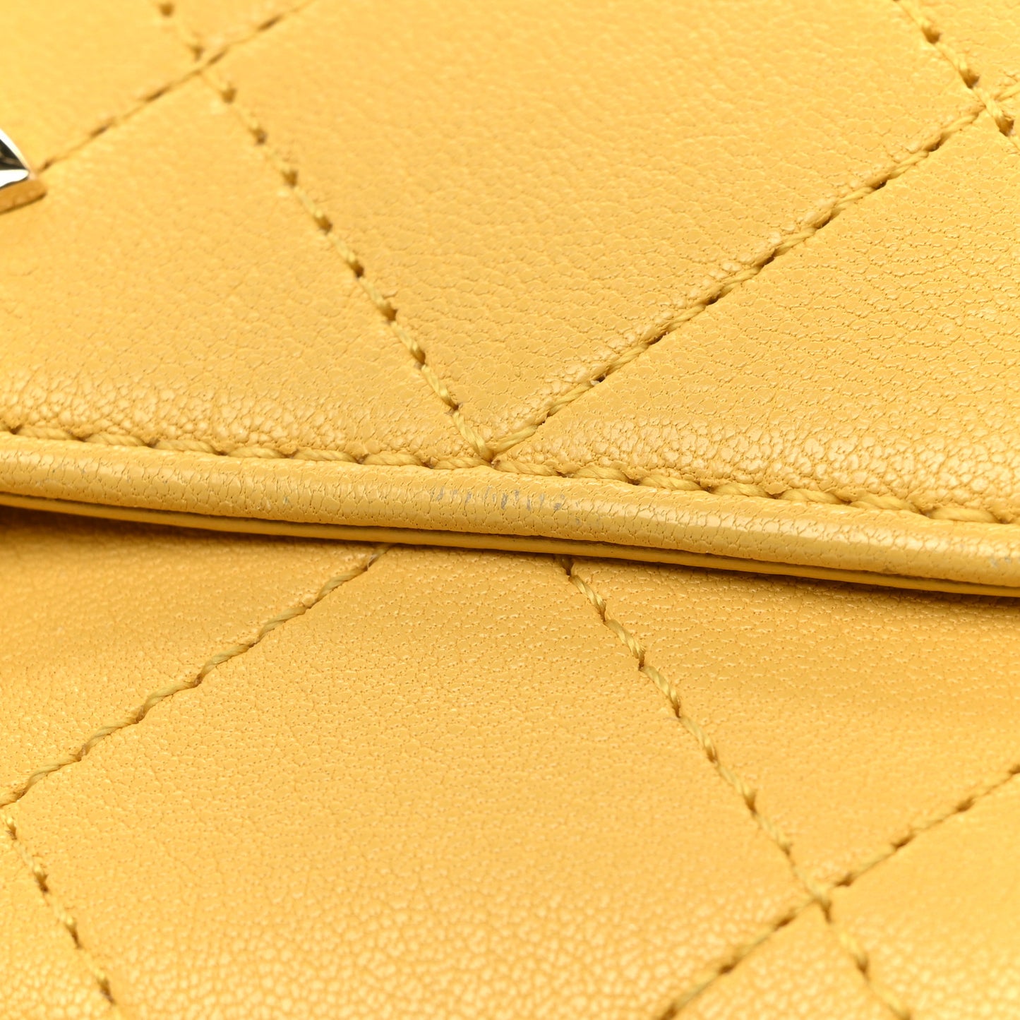 Goatskin Stitched Casual Trip Single Flap Yellow