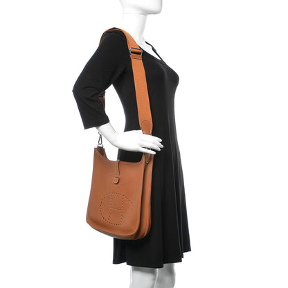 Hermes Taurillon Clemence Evelyne III PM Gold 2 of 10