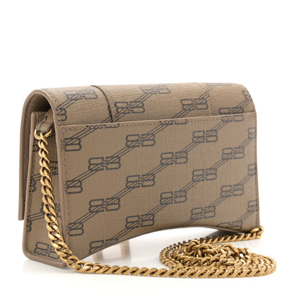 Balenciaga Coated Canvas BB Monogram Hourglass Chain Bag Beige Brown 3 of 10