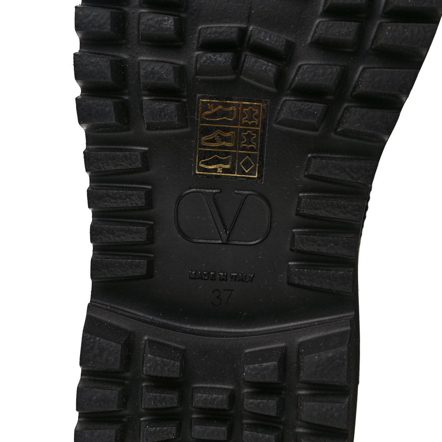 Calfskin Womens VLOGO 35mm Combat Boots 37 Black