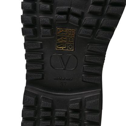 Valentino Garavani Calfskin Womens VLOGO 35mm Combat Boots 37 Black 6 of 9