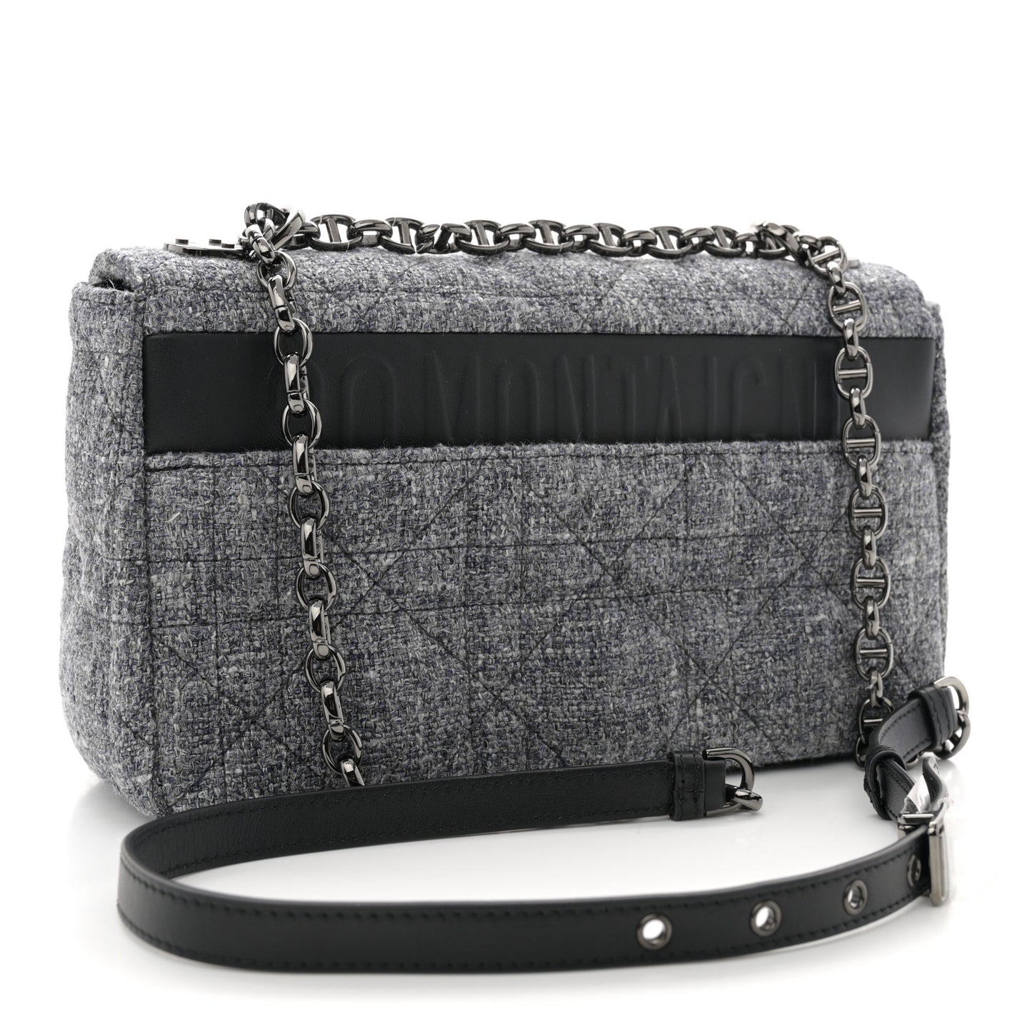 Tweed Macrocannage Medium Caro Bag Black