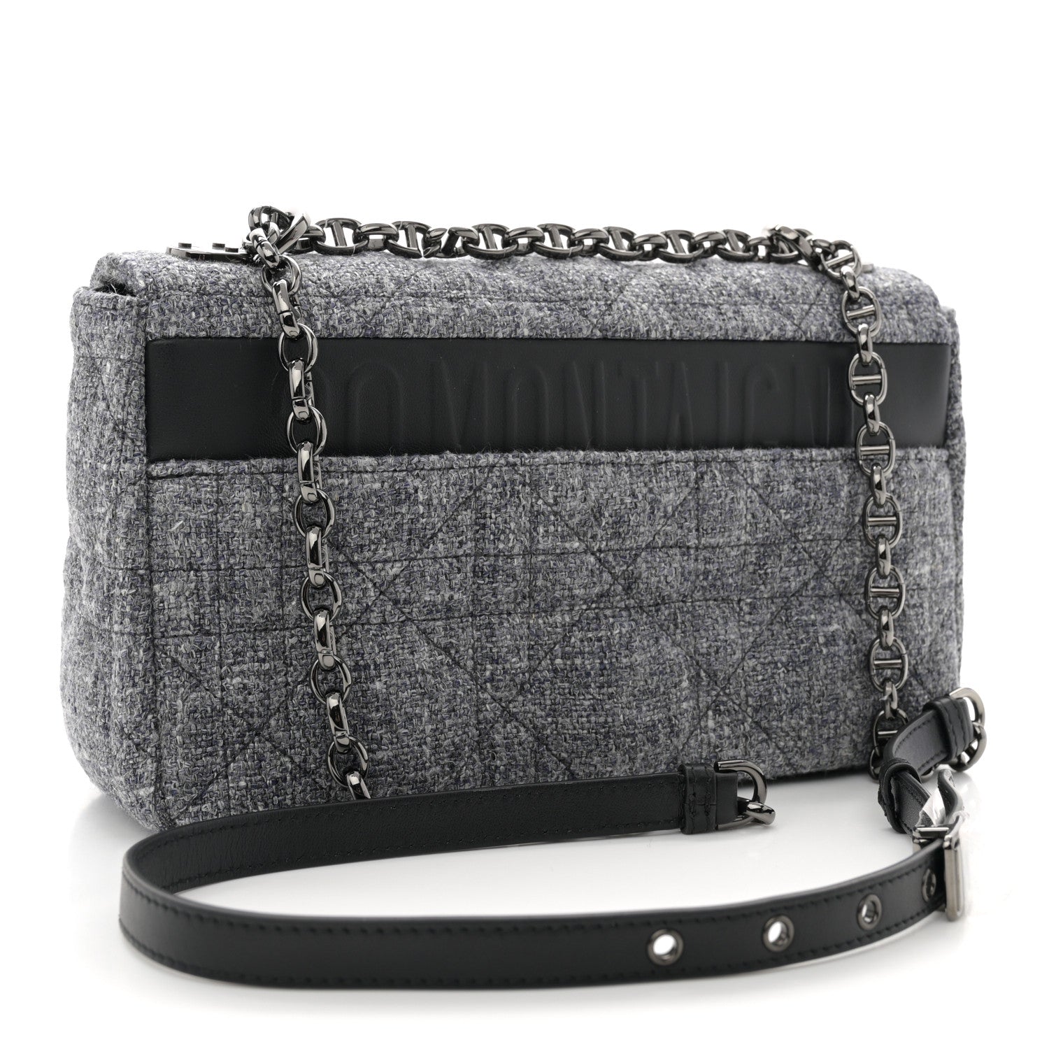Christian Dior Tweed Macrocannage Medium Caro Bag Black 3 of 10